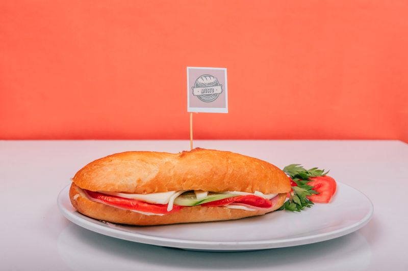 Meatball sub hot sandwich with marinara
